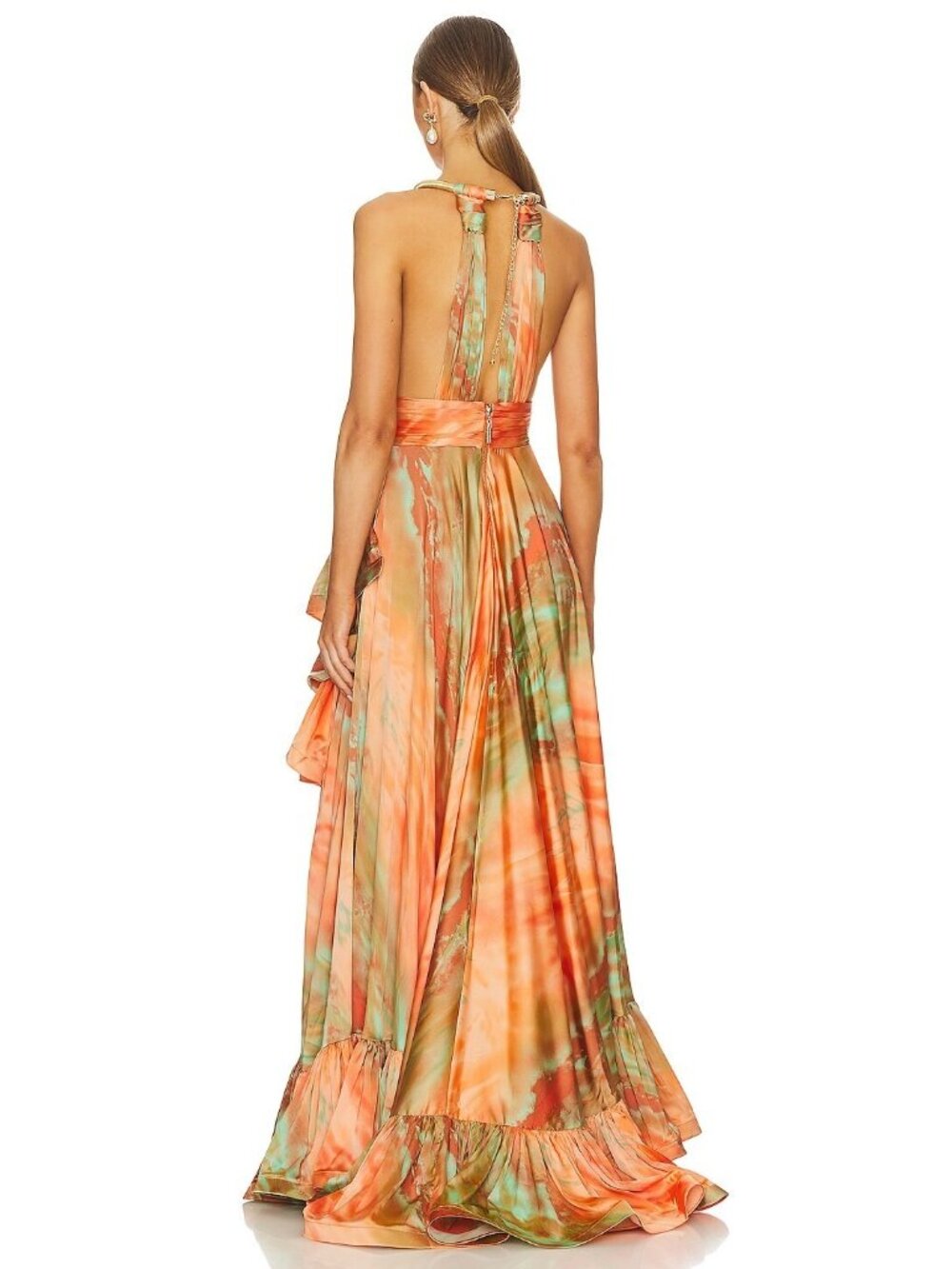 Bronx and Banco Palma Gown in Orange & Multicolor - Picture 3 of 3